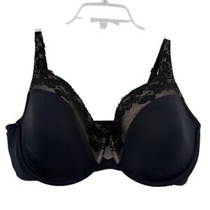Olga T-Shirt Bra Size 36D Black Cloud 9 Lace Underwire Contour Comfort Support